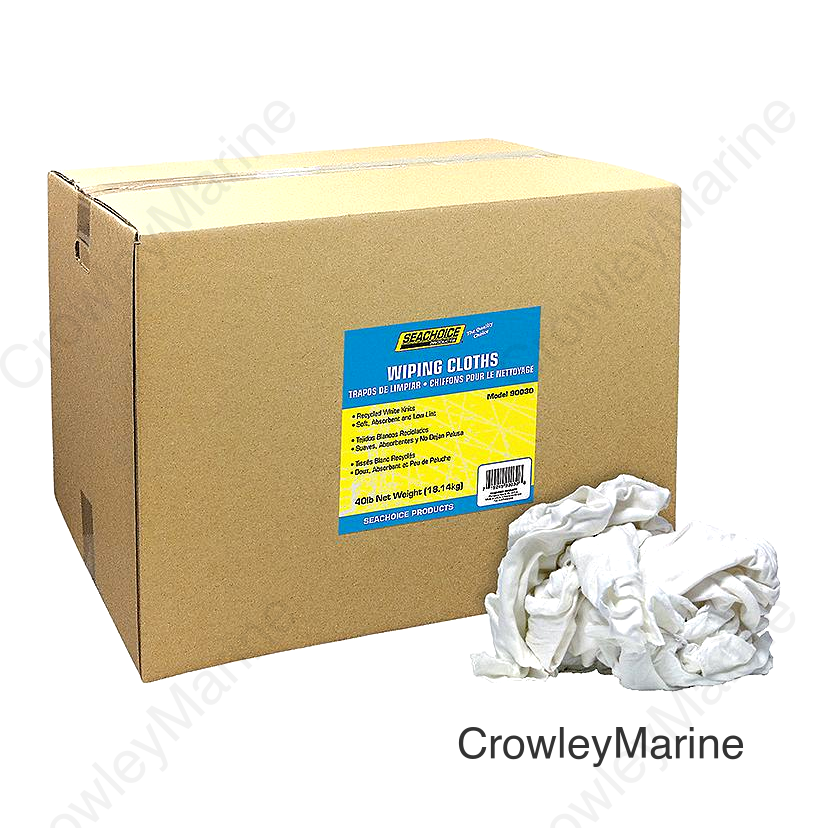 Seachoice Recycled White Knits Wiping Cloths, 40-lb. Box