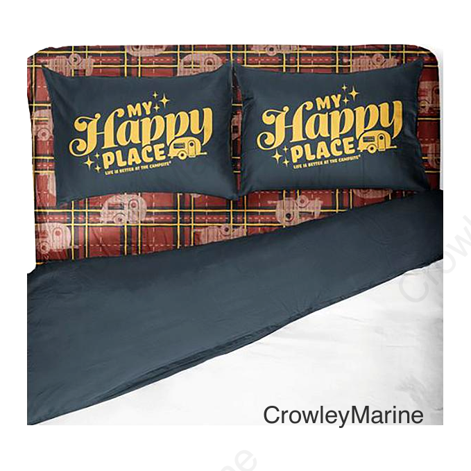 Camco 53118 Bed Sheets, King, Red Plaid/Navy