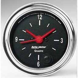 Autometer Traditional Chrome 2-1/16in 12HR Analog Clock Gauge thumbnail-0