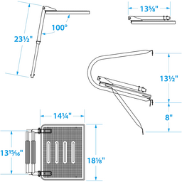 Seachoice Universal Swim Platform w/ Top-Mount Telescoping Ladder, 2 Step Ladder, Inboard/Outboard thumbnail-4