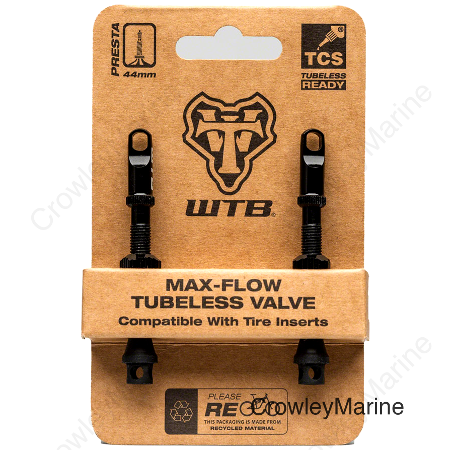 WTB TCS Max-Flow Tubeless Valves - 44mm Black Pair