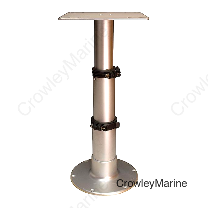Springfield 1660230 3-Stage Clear Anodized Pedestal Set (Includes Square Table Mount and Base), 12-3/4", 20", 28"