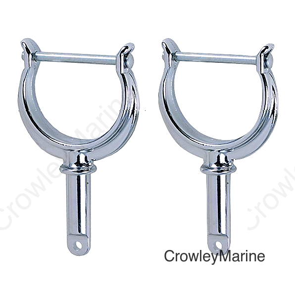 N.River Rowlock Horns Chrome, Chrome Plated Zinc, Pr.