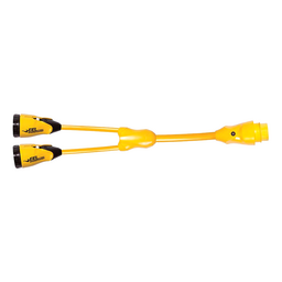 Marinco Y504-2-30 EEL "Y" Adapter Dock Side Male 50A 125/250V Locking to Boat Side Female 2-30A/125V Locking With Sealing Collar System thumbnail-2