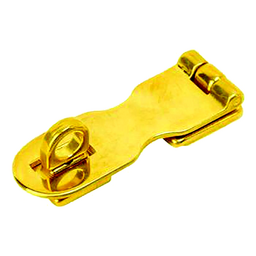Sea-Dog 222121 Safety Hasp, , A:3", B:2-5/16", C:1", D: 3/4", E: 3/8", #6 FH, Brass thumbnail-0