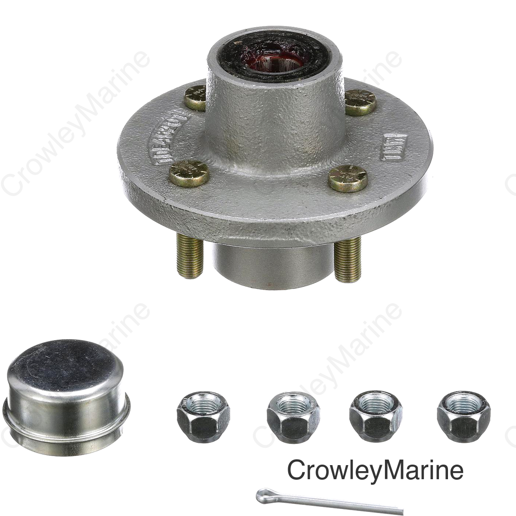 Seachoice Trailer Wheel Hub, 1 In. Axle, 4 Lug, Galvanized, Pregreased