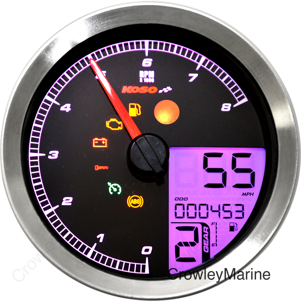 Multi-Function Speedometer/Tachometer - HD-04 - Chrome