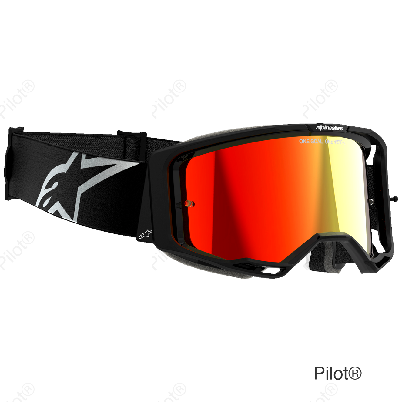 Vision 8 Goggle - Corp - Black - Red Mirror