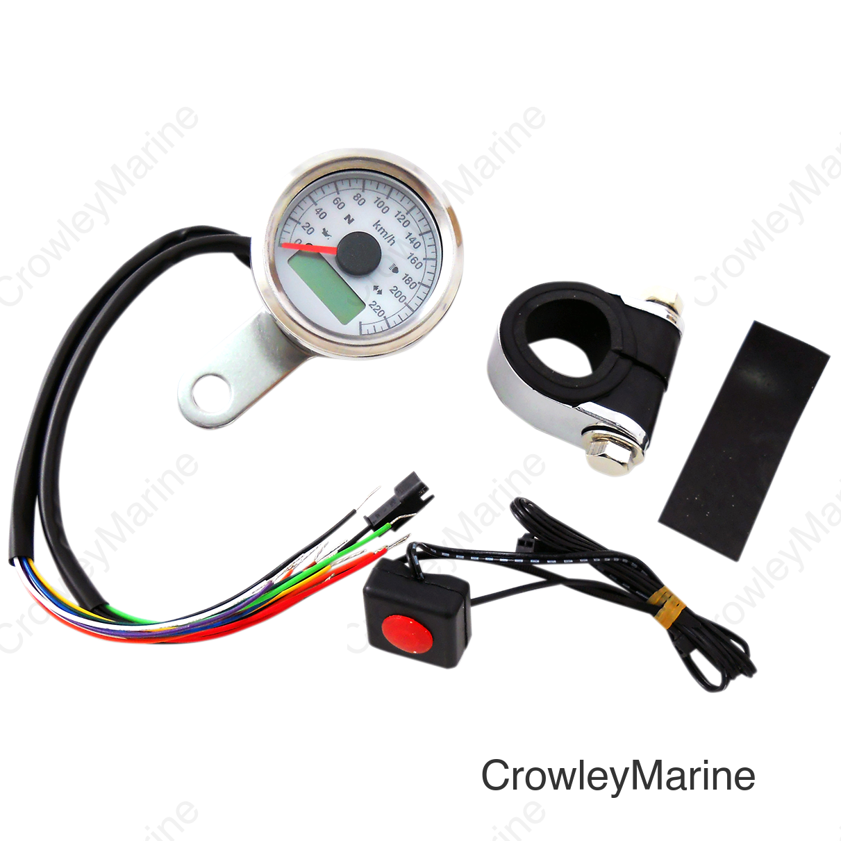 SPEEDO W/4LTS KPH SS/WHT