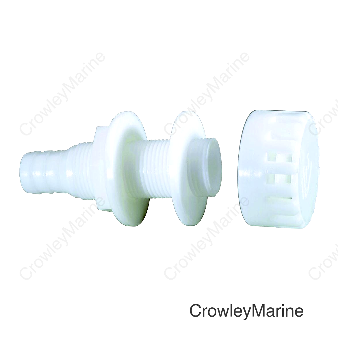 Attwood 3/4" Acetal Thru Hull With Strainer, White