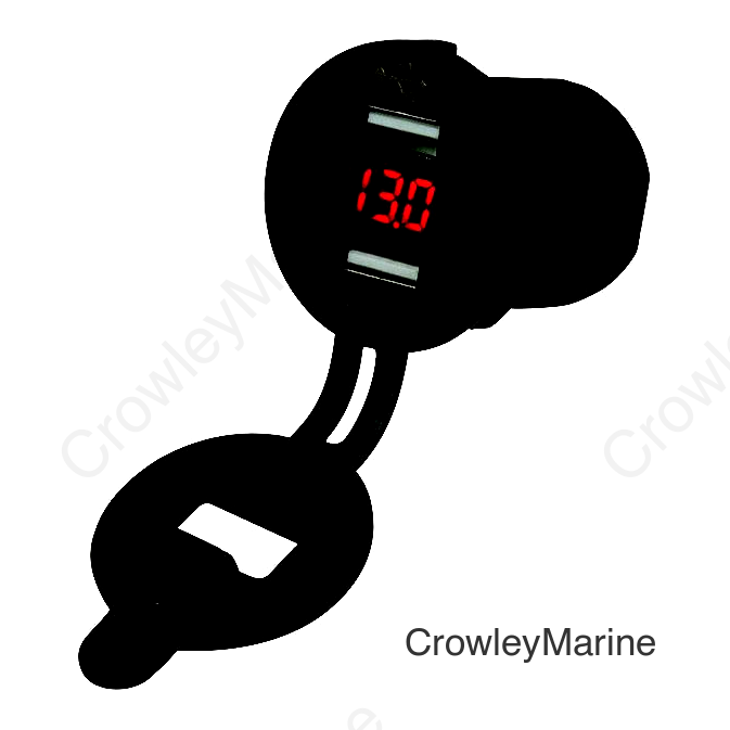 Seadog 4265171 Double USB Socket/Voltmeter w/Hidden Display