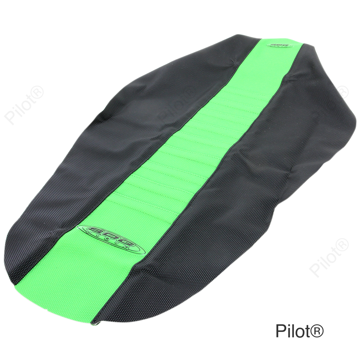 Pleated Seat Cover - Green Top/Black Sides