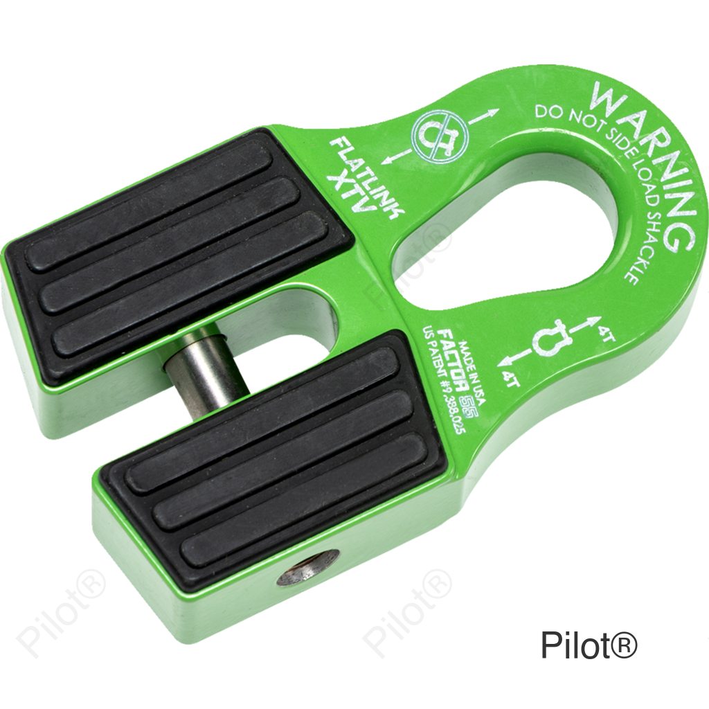 FlatLink XTV Winch Shackle Mount - Green