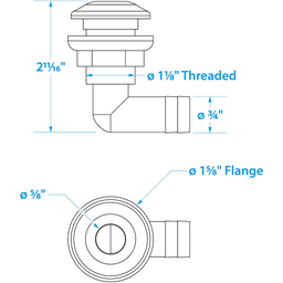 Seachoice 90-Degree Thru Hull Fitting, Fits 3/4 In. ID Hose, 7/8 In. Max. Hull thumbnail-3