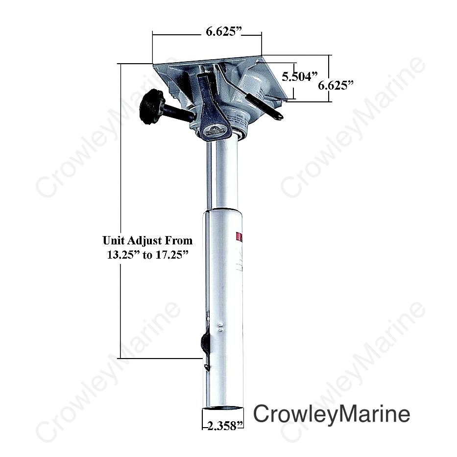 Springfield Plug-In 2-3/8" Power-Rise Air-Ride Package 12-1/2" to 16-1/4" With Non-Locking Track-Lock Swivel