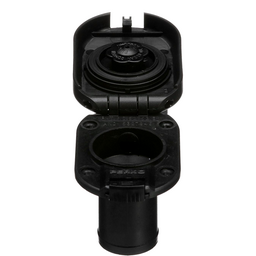 Seachoice Deck Mount Gas Fill Plate w/ Vent, Hinged Flip-Top, Molded Black Plastic thumbnail-0
