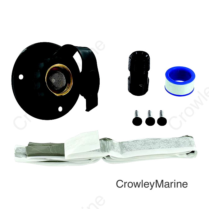 Valterra Flush Mount Water Inlet, Black Aluminum
