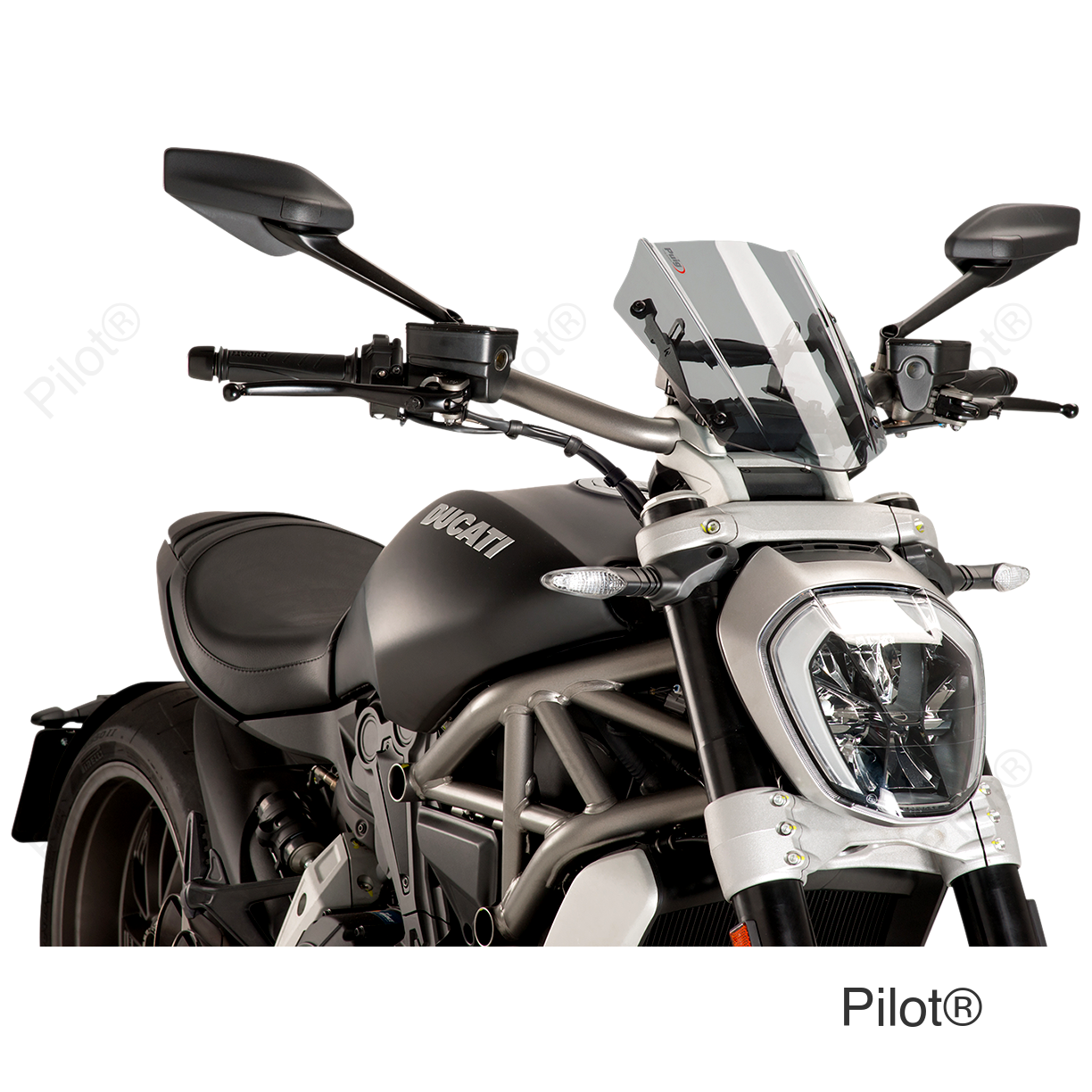 New Generation Windscreen - 11-5/8" - Light Smoke - Diavel