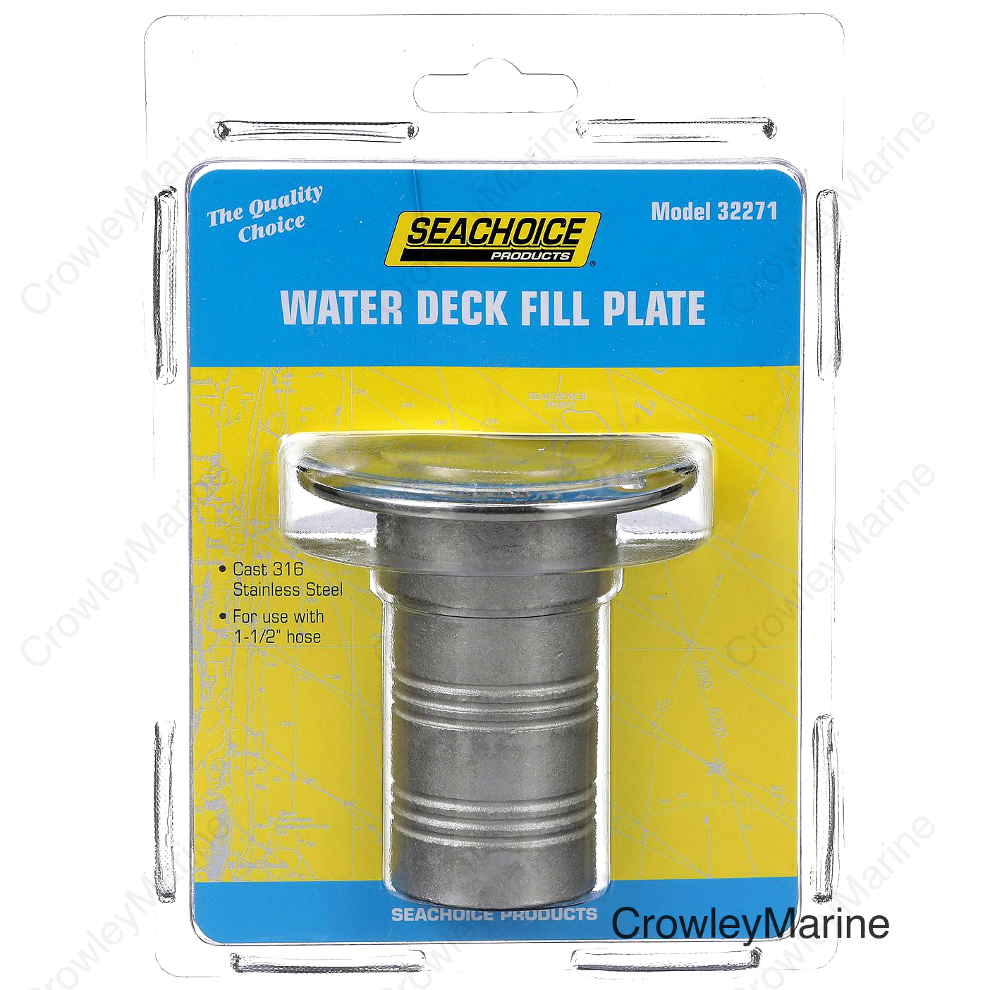 Seachoice Corrosion-Resistant Cast 316 Stainless Steel Deck Fill, Water Fill w/ Cap