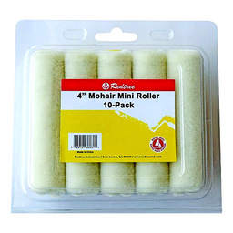 Redtree 36031 4" Mohair Mini Roller Refill, 10/Pk