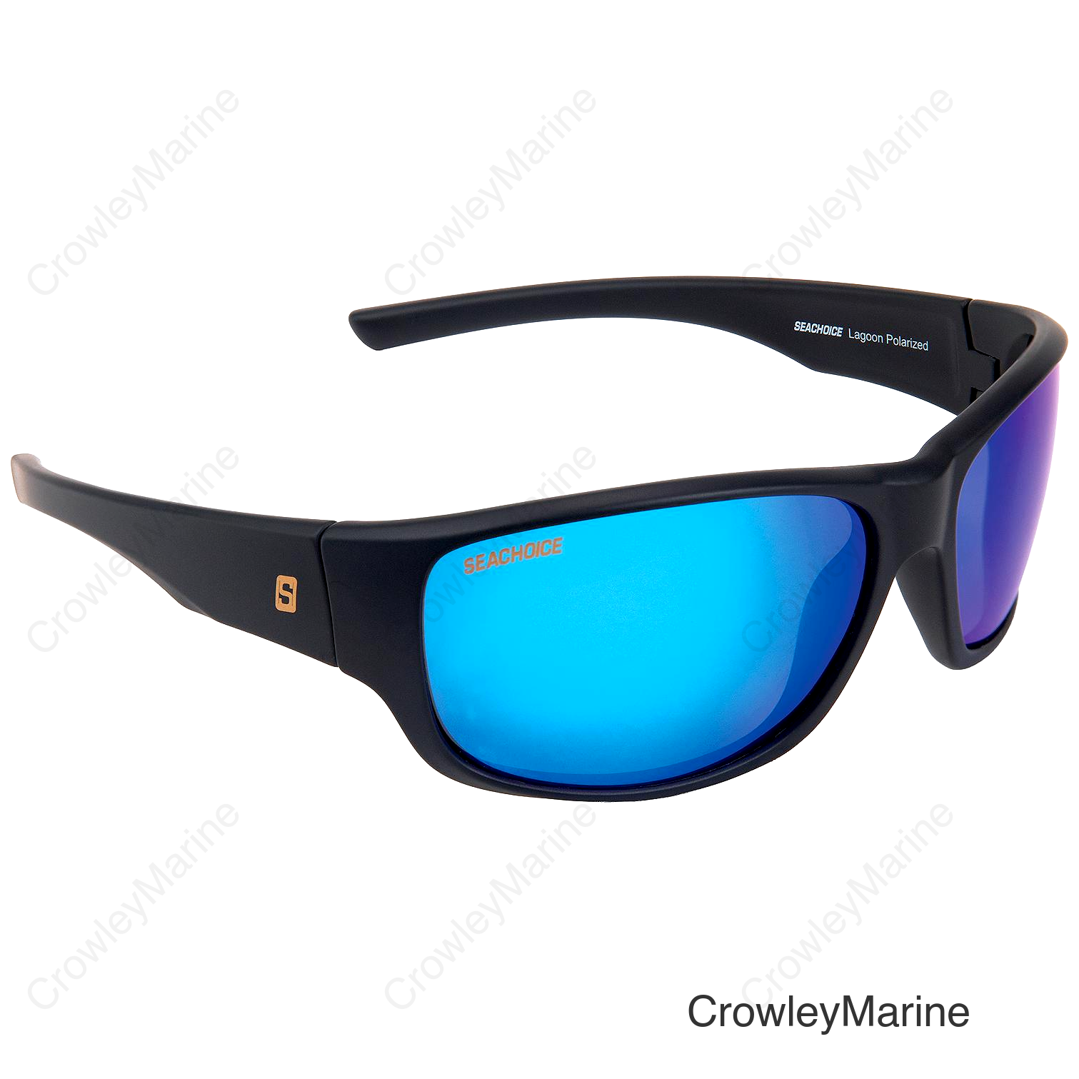 Seachoice 98825 "Lagoon" Polarized Sunglasses, Frame: Matte Black, Lens: Green Mirror