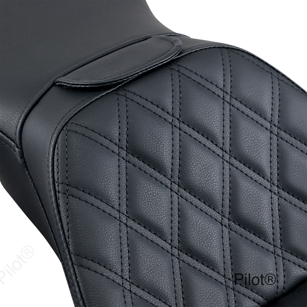 Explorer Seat - With Backrest - Lattice Stitched - Black - FLSTN