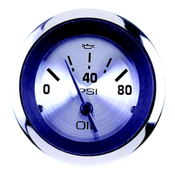 Sierra 63479P Sterling Series 2" Stainless Steel Electric 0-80 PSI Dial Range Oil Pressure Gauge & Requires "C" Sender Code thumbnail-0