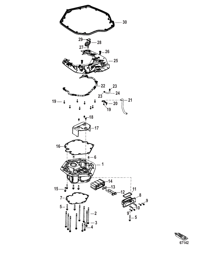 Serial Range Outboard 175 (4-STROKE) (3.4L) (V6) - 2B529482 & Up - Adapter Plate