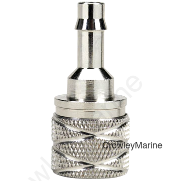 5/16" Barb Female Hose-to-Engine, Chrome Plated Brass