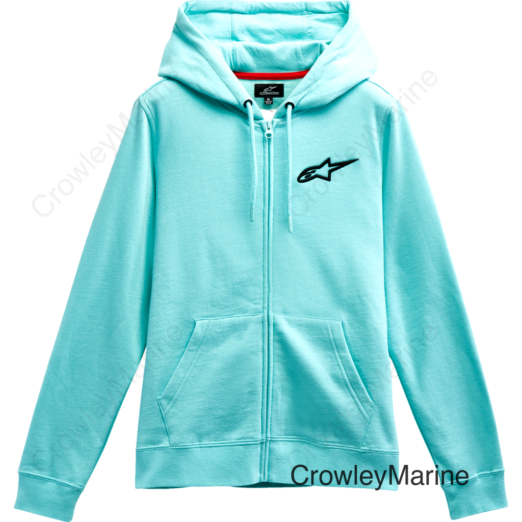 Women's Ageless Zip Hoodie - Light Aqua/Black - 2XL