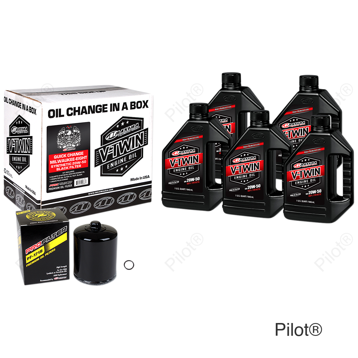 Quick Change M8 Synthetic 20W-50 Oil Change Kit - Black Filter