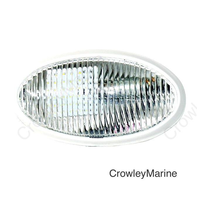 Valterra DG71258VP Oval Porch Light w/o Switch, White w/Clear Lens
