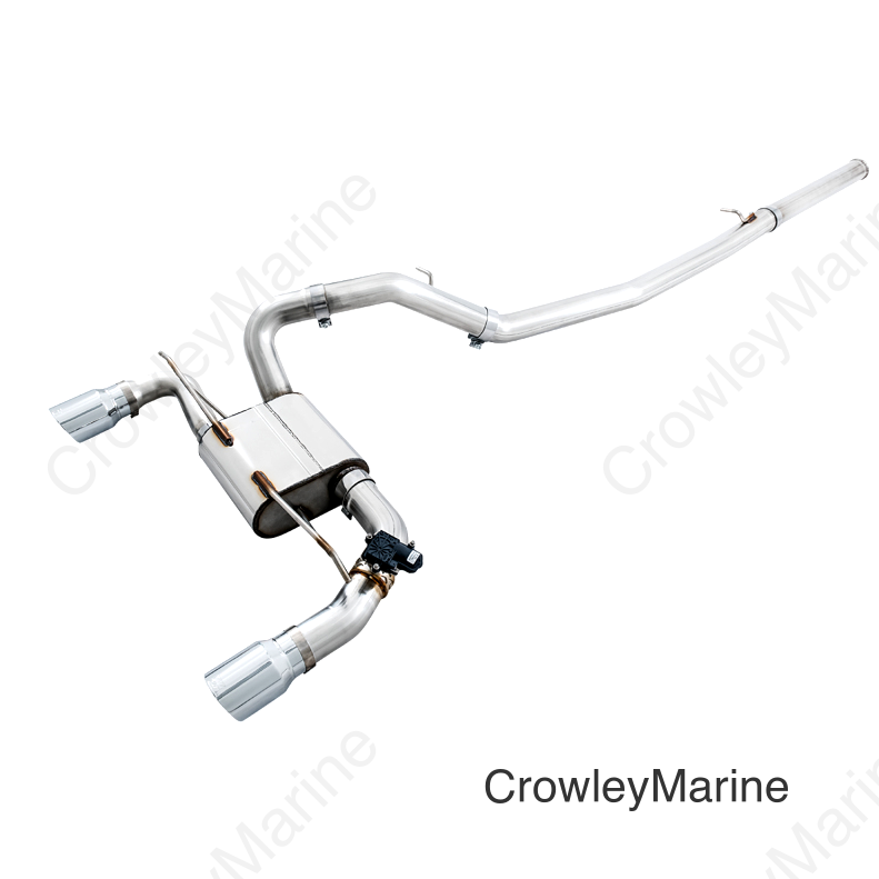 AWE Tuning Ford Focus RS SwitchPath Cat-back Exhaust - Chrome Silver Tips