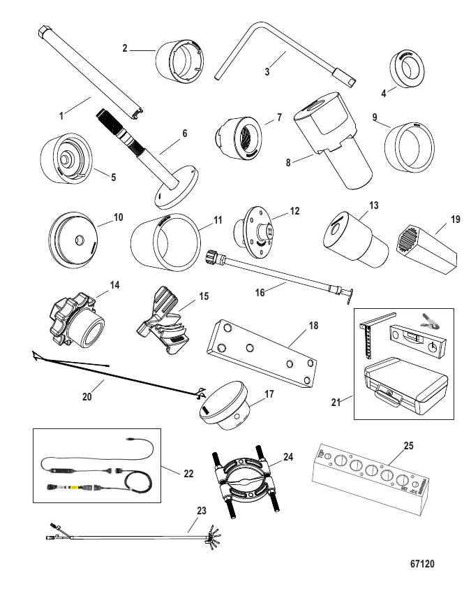 Serial Range Outboard 250R Racing (4-STROKE)(4.6L)(V8) - 1E080500 & Up - Tools