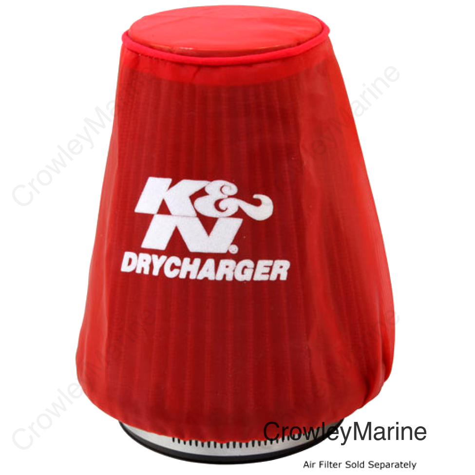 K&N Red Drycharger 5.25in x 3in Round Tapered Air Filter Wrap