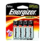 Energizer E91BP4 AA Energizer Batteries, 4/pk @12