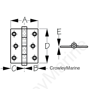CRM Brass RMVBL PIN Hinge 2-1/2X2- (204630-1)