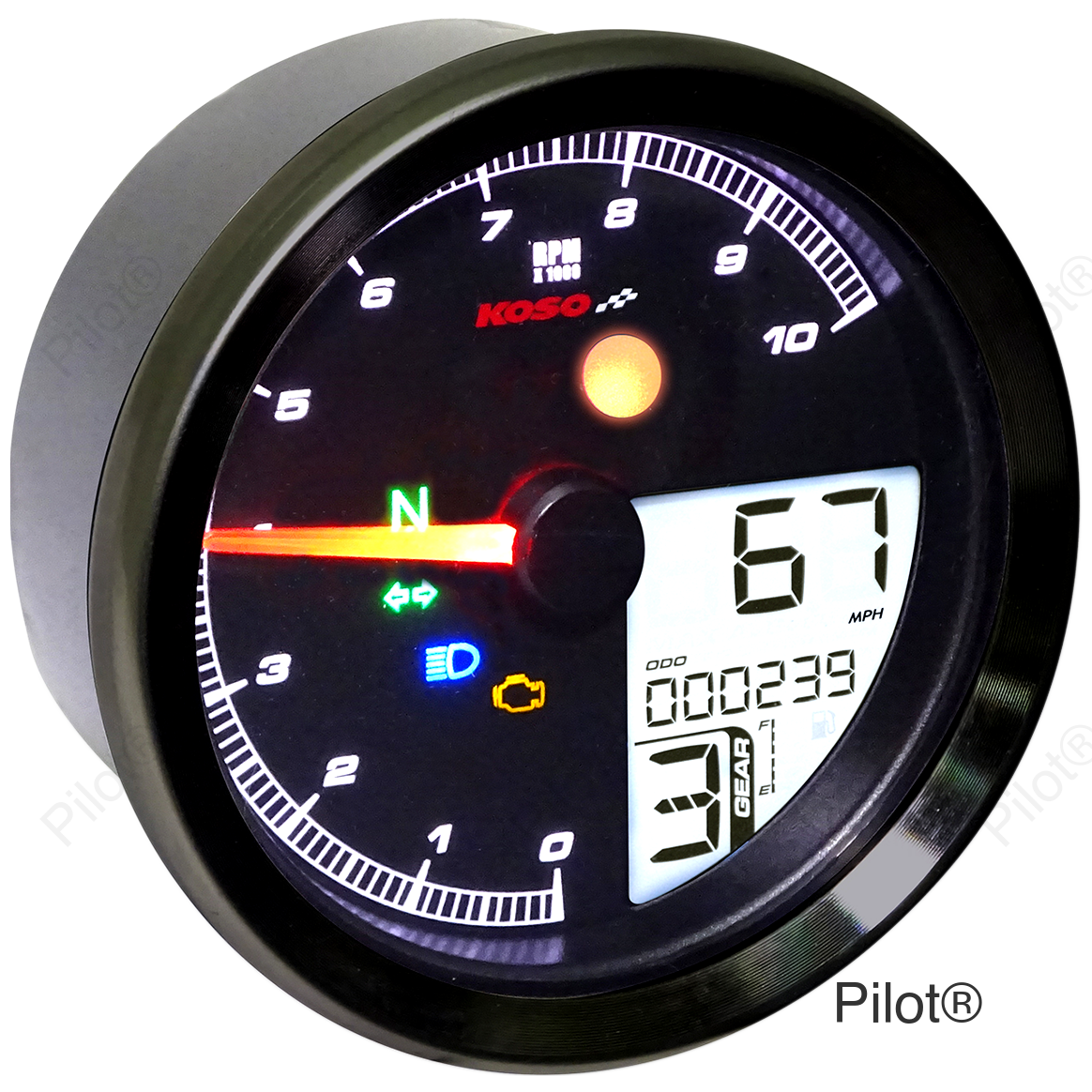 TNT-04 Multifunction Meter - Black Bezel - 3.30" Diameter x 2.19" D