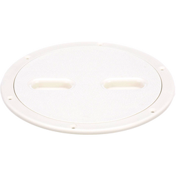 Seachoice Twist 'N' Lock Deck Plate, White Base and Lid, Up to 8-1/2 in. Diameter thumbnail-0