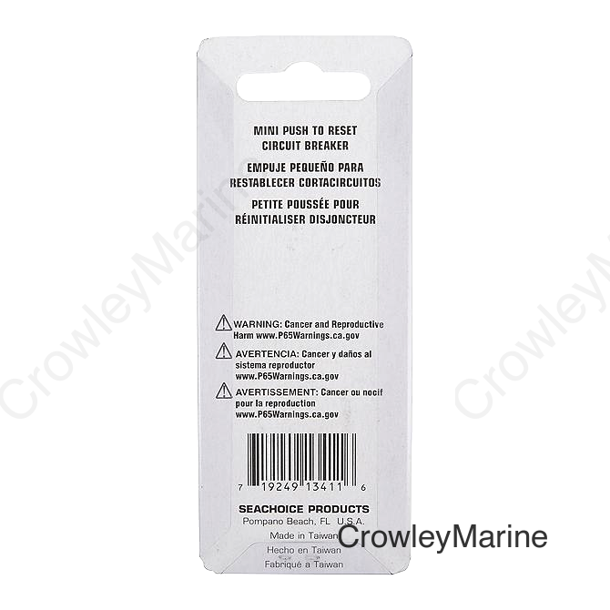 Seachoice Mini Push to Reset Circuit Breaker, 20 AMP