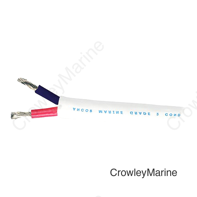 Ancor Marine Grade 121710 Tinned Duplex Cable Red and Black w/White Jacket, 16/2 100'