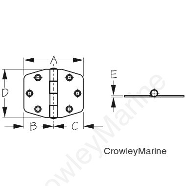 Stainless Steel HEAVY DUTY HINGE 3"X6" (201805-1)