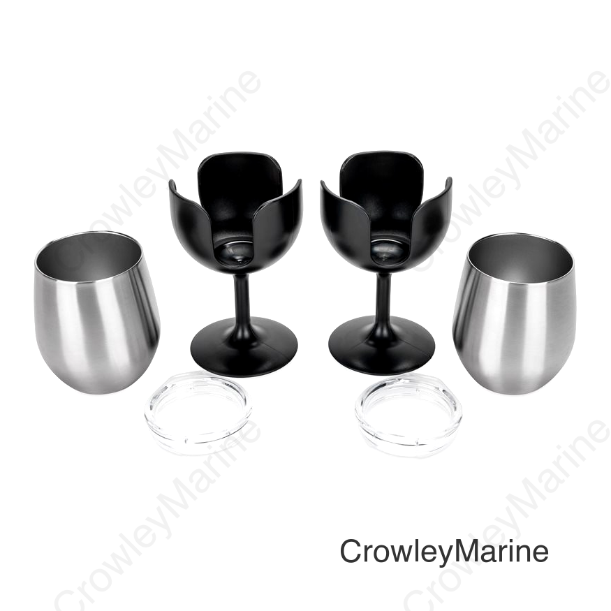 WINE TUMBLER 2PK 8OZ. BLK/BLK
