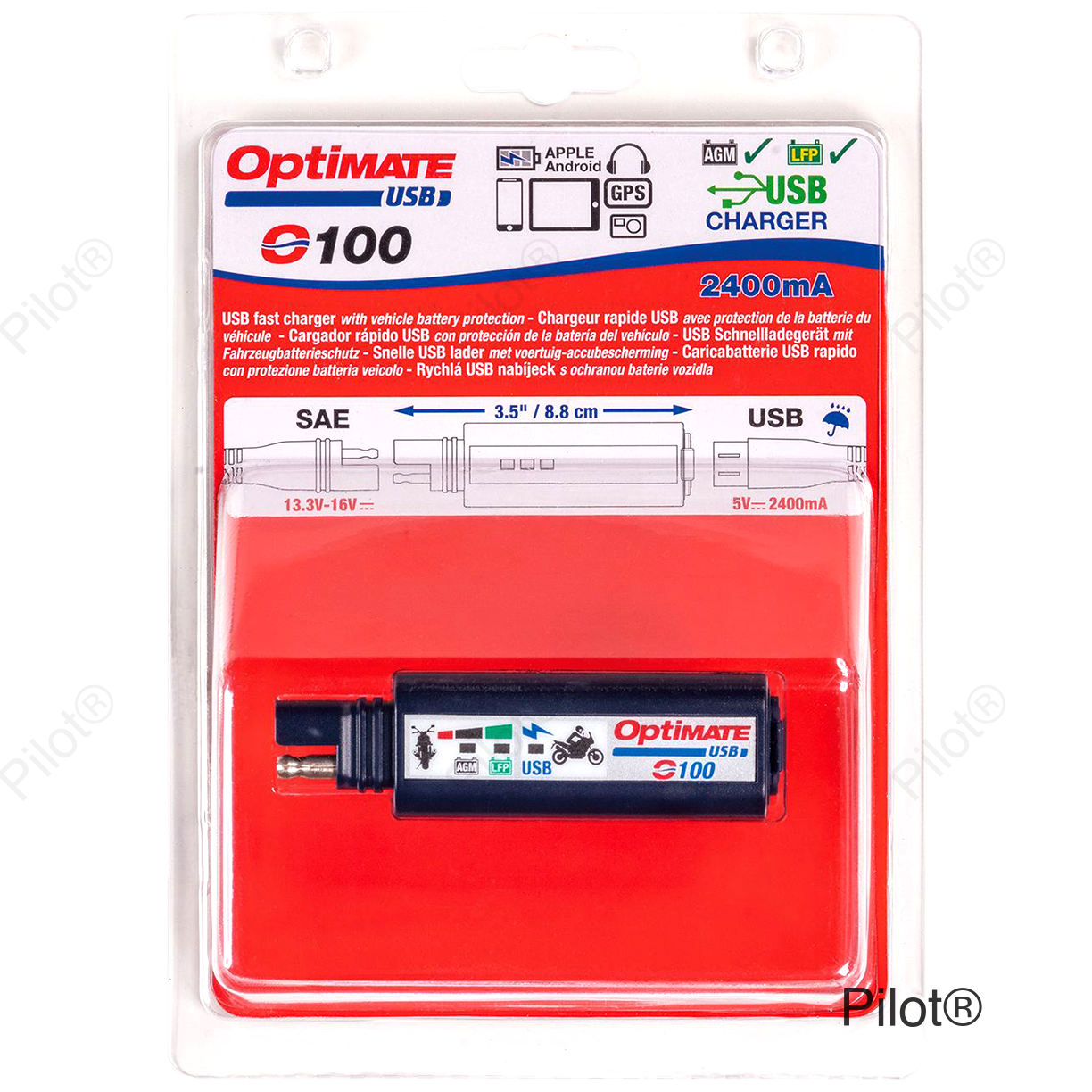 SAE to USB Charger - 2 Pin Connector - LED