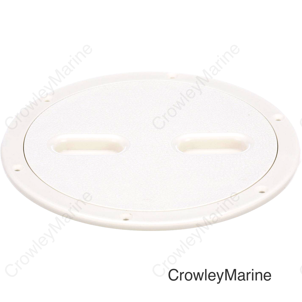 Seachoice Twist 'N' Lock Deck Plate, White Base and Lid, Up to 8-1/2 in. Diameter