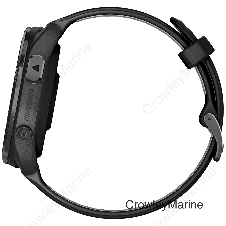 Garmin Forerunner 965 GPS Smartwatch - 47mm Carbon Gray DLC Titanium Bezel Black Case and Black/Powder Gray Silicone Band