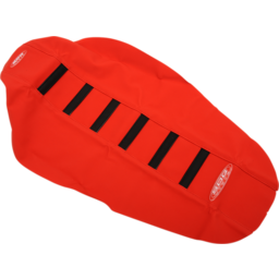 6-Ribbed Seat Cover - Black Ribs/Red Top/Red Sides thumbnail-0