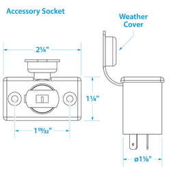 Seachoice Accessory Plug and Socket, 12V Spotlight thumbnail-0