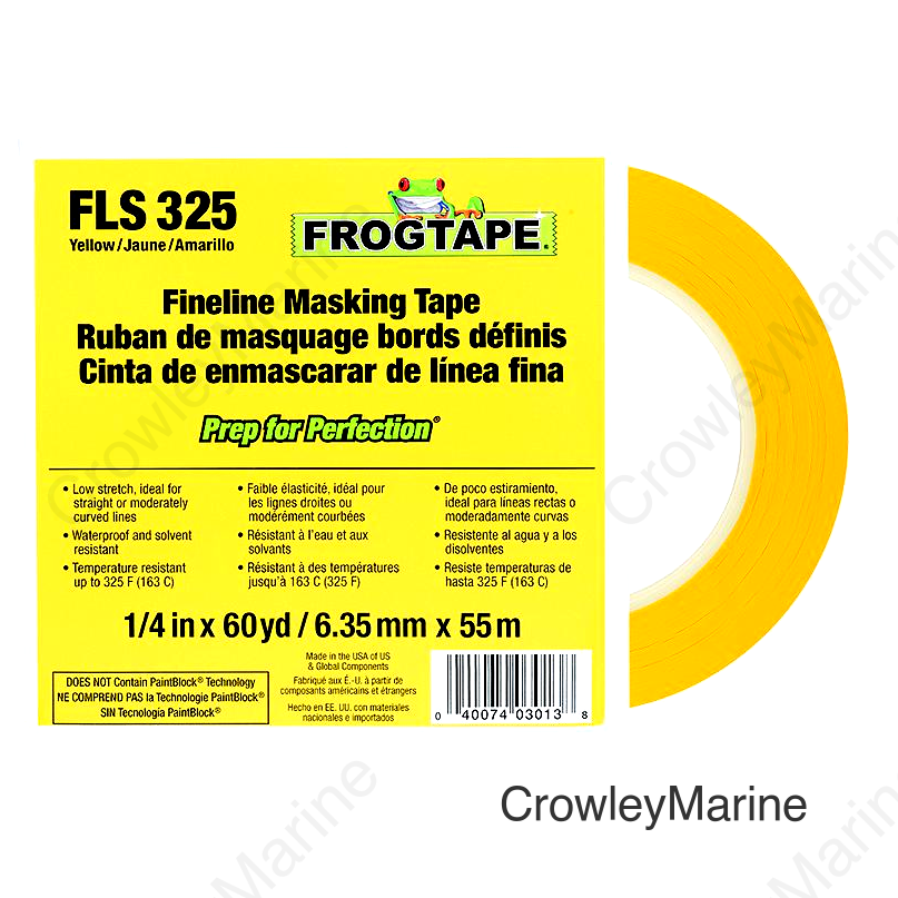 105690 Shurtape FrogTape® FLS 325 Yellow Low-Stretch PVC Fineline Masking Tape, 36 yards
