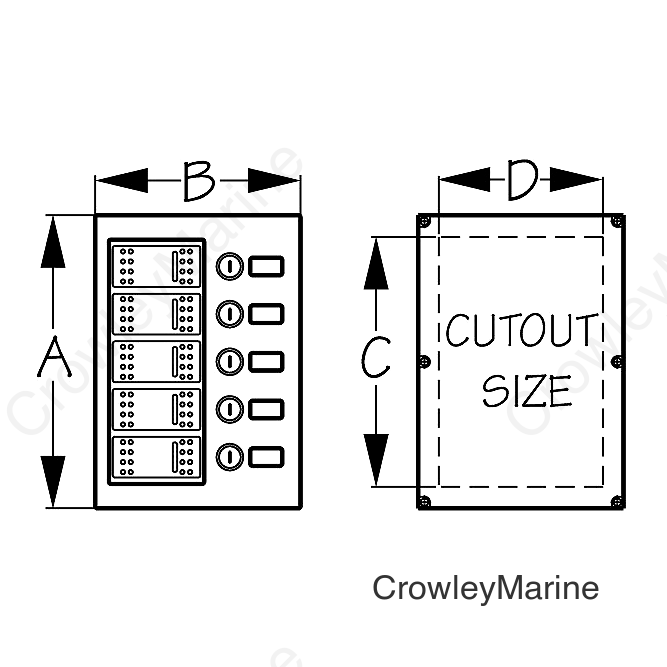 Sea-Dog 5-Gang Wave Rocker Switch Fuse Panel